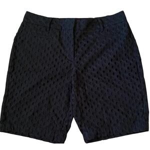 NEW Lands' End Women's 10" Eyelet‎ Shorts, Size 6, Black, Retails $59, NWT